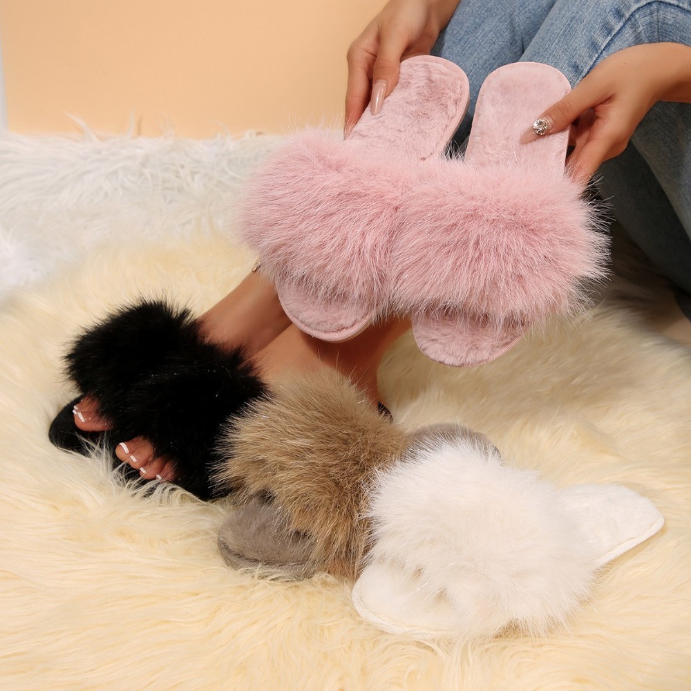 Women Shoes For Winter - 2026 Nowe damskie puszyste kapcie z