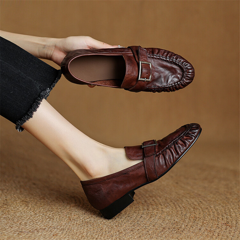 Women Shoes Loafers - New Autumn Genuine Leather Women Pumps