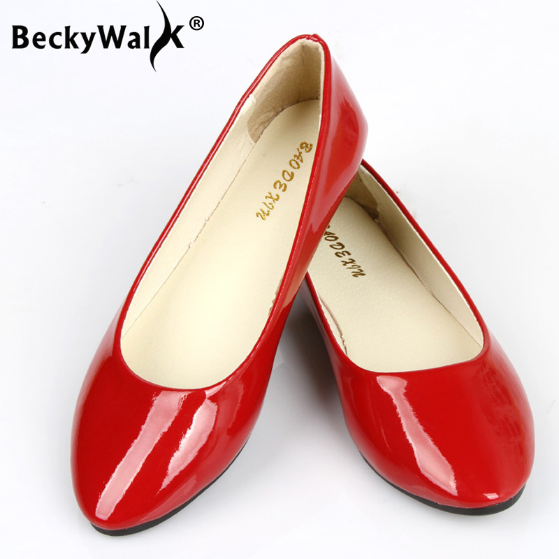 Women Shoes Us To Eu - Letnie płaskie buty damskie lakierowane płaskie