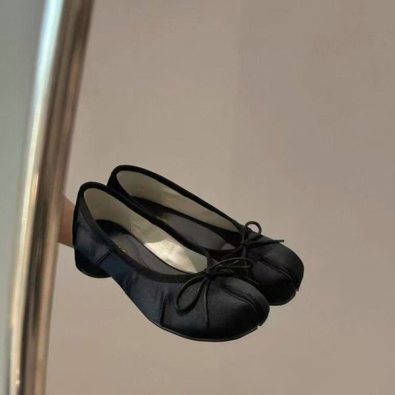 Women Shoes Loafers - Słodkie kokardki, damskie wsuwane buty na