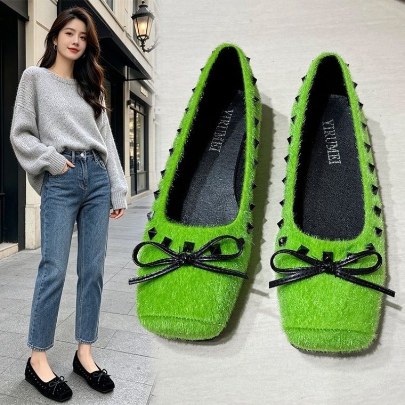 Women Shoes Loafers - Płaskie buty w stylu francuskim z