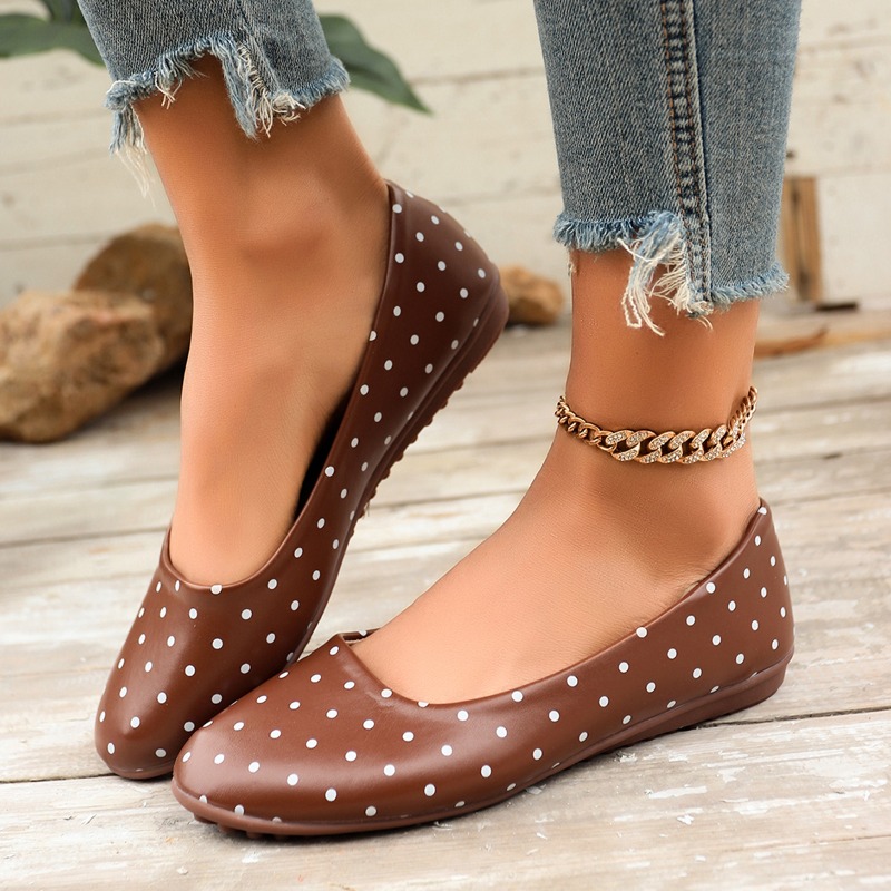 Damskie białe baleriny w kropk – Women Shoes Loafers recenzja i cena