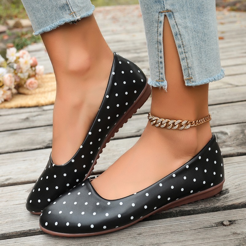 Damskie białe baleriny w kropk – Women Shoes Loafers recenzja i cena