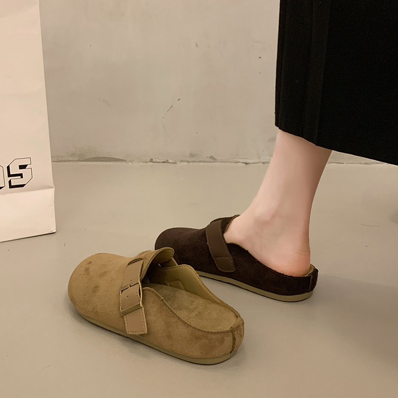 Damskie zamszowe klapki z okrą – Slip On Mule Flat recenzja i cena