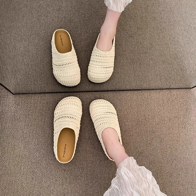 Damskie klapki z rafii, tkane, – Slip On Mule Flat recenzja i cena