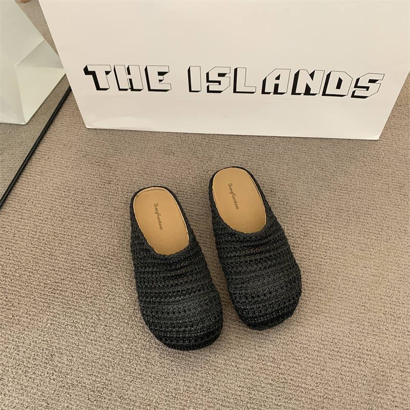 Damskie klapki z rafii, tkane, – Slip On Mule Flat recenzja i cena
