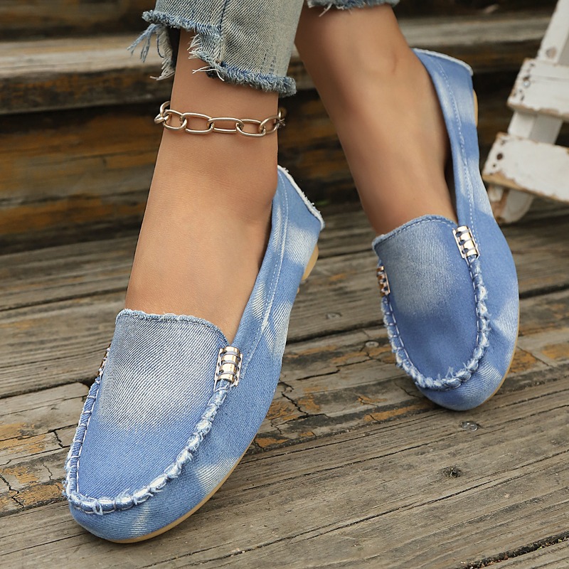 Modne jasnoniebieskie dżinsowe – Women Shoes Loafers recenzja i cena