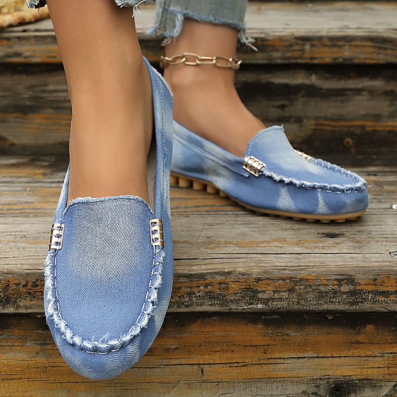 Modne jasnoniebieskie dżinsowe – Women Shoes Loafers recenzja i cena